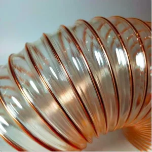 Factory PU Duct Copper plated Steel Wire Transparent Vacuum Hose Woodworking Flexible Corrugated Pipe Ventilation Duct