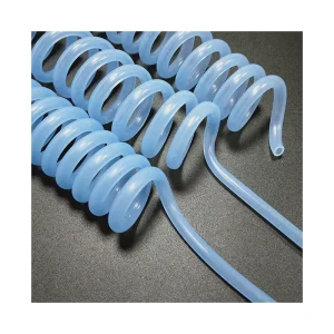 Factory Supply Medical Grade Silicone Blue Spiral Tubes Recoil Hose for Medical Use Cutting 60 Shore Hardness Flexible Durable
