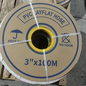 Factory Supply PVC Lay Flat Irrigation Hose for Agricultural Products Water Discharge Hose 2″ 3″ 4″ Sizes Custom Cutting Service