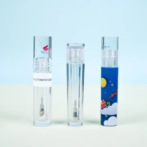 Factory Transparent Round Lip Gloss Tube Cosmetic Lip Oil Container Empty Plastic Lipgloss Bottle