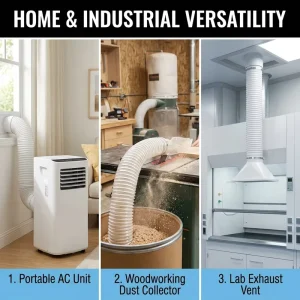 Factory direct PP-reinforced Corrugated Ventilation Duct Retractable Exhaust Hose Shape 25-300mm Portable Air Conditioners