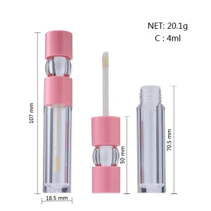 Fashionable DIY Lip Gloss Tubes 4ml Transparent Empty Lip Glaze Plastic Packaging Private Label Ball Top Lip Gloss Container
