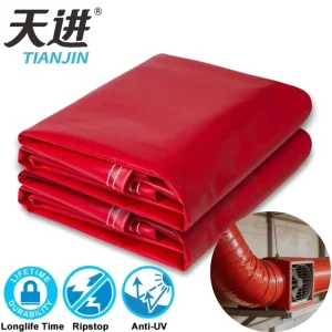 Fireproof PVC Air Duct Tarpaulin 650 GSM Waterproof Durable Industrial Fabric for Ventilation Duct Material