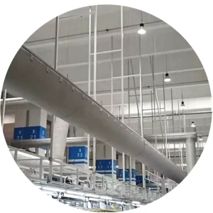 Fireproof Round Flexible Fabric Air Duct Ventilation Hose HVAC System for Greenhouse Stadium Workshop Warehouse