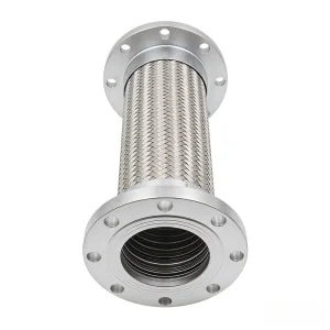 Flanged 304 Stainless Steel Braided Metal Hose Corrugated Flexible Joint Shock Absorber for Fire Pump High Temperature Pipeline