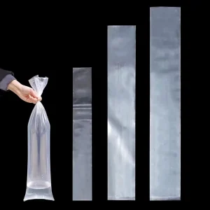 Flat Open Poster Bags Sleeves Long Narrow Plastic Sleeves Waterproof Tube Storage Bag
