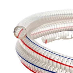 Flexible 16mm Wire Reinforced PVC Water Delivery Hose Spiral Steel No Smell Food Grade Liquid Transfer 100m Length Cuttable