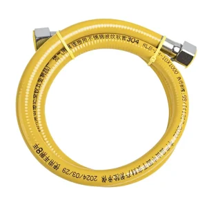 Flexible 304 Stainless Steel Gas Connector Hose Explosion Proof Natural Gas LPG Supply Line for Burner Water Heater
