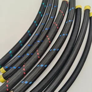Flexible 5 16″ AN6 3 8″ AN8 1 2″ AN10 Black Nylon Red Blue Trim Braided PTFE Fuel Line Hose Pipe Tubing