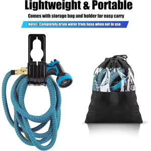Flexible Adjustable Durable Rubber Garden Hose with Multi Function Nozzle Portable Spraying Watering Hoses