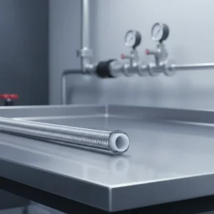 High Temperature Resistant ISO 9001 Certified Stainless Steel Braided Flexible Corrugated PTFE Hose Model PTFE Braided Cutting