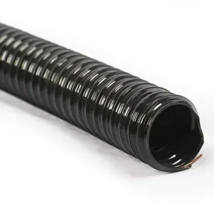 Flexible Black PU Steel Wire Hose for Printing Machine Hot Air Duct Pipe Ventilation Suction Pipes Woodworking CNC