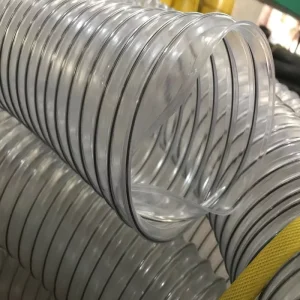 Flexible Clear PVC Spring Spiral Steel Wire Reinforced Water Hose Garden Pump Suction Hose