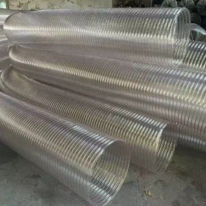 Flexible Copper Steel Wire Transparent Pu Ducting Hose Air Duct Hose PU Polyurethane Tube Flexible PU Steel Wire Ducting Hose