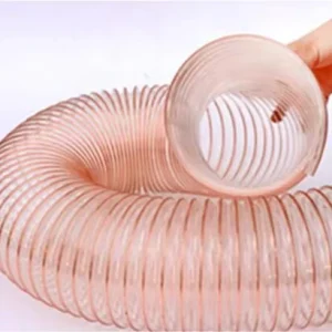 Flexible Copper Wire Spiral Reinforced Air PU Ventilation Duct Pipe PU Suction Hose