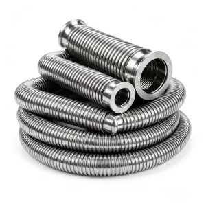 Flexible Corrugated Stainless Steel 304 Bellows Hose Epoxy Coated High Temp Resistant Smooth Flange Connection Pipe