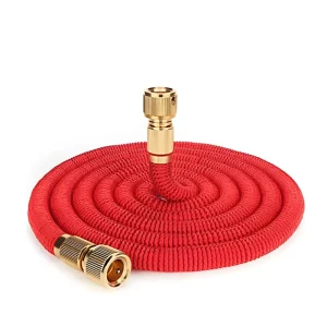 Flexible Expandable Rubber PVC Garden Hose with Metal Sprayer 25ft 200ft Durable Lightweight for Watering Plants