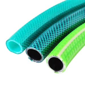 Flexible Fiber Braided Reinforced Plastic PVC Green Anti Corrosion Garden Hose Water Irrigation 1/2inch 30m roll 10bar 145psi