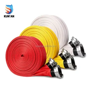 Flexible Hose 3 Inch Canvas 110mm 4 Inch PVC Layflat Yellow White Fire Hose 2″ with Quick Connect for Firefighting Irrigation