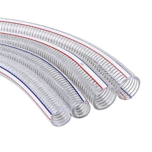 Flexible Industrial High Pressure Durable Transparent PVC Hose with 3/4″-12″ Specification for Chemical Fluid Delivery