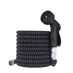 Flexible Latex Garden Hose 100ft Lightweight With 3-Times Expandable Feature And 10-Function Nozzle For Watering & Car Washing