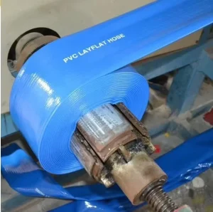 Flexible Lightweight PVC Layflat Hose Reel Set with Connectors for Lawn Watering Farm Irrigation Durable Kink Resistant