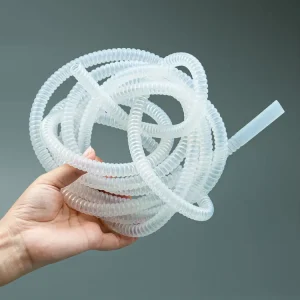 Flexible Medical PTFE PFA FEP Corrugated Tube Transparent F4 Bellows Plastic Ripple Wave PTFE Tube