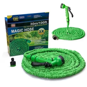 Flexible Natural Latex Tube Magic 3 Times Expandable Watering Hose Pipe Garden Hose for Lawn Car Wash & Irrigation