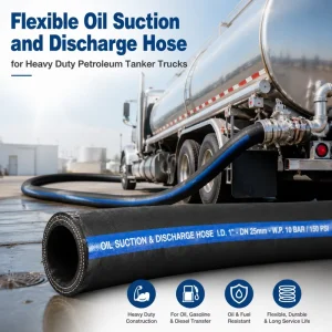 Flexible Oil Suction and Discharge Hose for Heavy Duty Petroleum Tanker Trucks