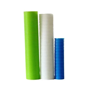 Flexible PE Corrugated Double Wall HDPE Ventilation Duct Hose 75/110mm Size Antistatic Waterproof Green Light Gray Fresh Air