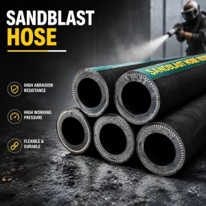 Flexible Reinforced Sandblasting Hose Long Lifespan Rubber Pipe for Industrial Sandblasting Applications