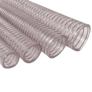 Flexible Spring Spiral PVC Steel Wire Reinforced Clear Hose 1/4”-10” High Pressure Anti-UV CE ISO Certified Lightweight