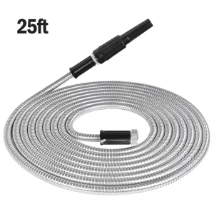 Flexible Stainless Steel Garden Metal Hose 75 Feet Outdoor Water Hose for Lawn Flower Irrigation Watering