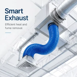 Flexible Steel Wire Reinforced PVC Spiral Duct Hose Blue Transparent for Woodworking CNC Dust Collection Industrial Ventilation