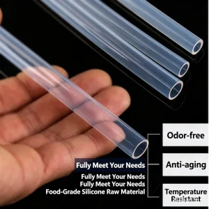 Food Grade Clear Silicone Tube Custom Silicone Hose Platinum Cured Cutting 35-80 Shore Hardness for Industrial Medical Use