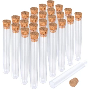 Food Grade PS PET Plastic Flat Bottom Test Tubes Wooden Cork Silk Screen Printed OEM Brand JHT30120 Model Guangdong Chocolate