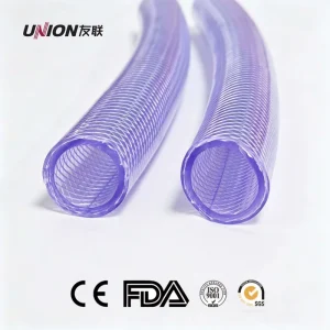 Food Grade PVC Fiber Reinforced Hose Clear Flexible Braided Air Hose For Brewing And Beverage Transfer 8Bar 50m 100m