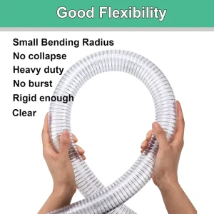 Food Grade PVC Steel Wire Reinforced Hose Flexible Transparent Spring Pipe for High Pressure Car Wash Industrial Suction