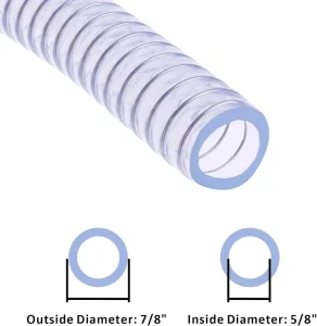 Food Grade PVC Steel Wire Reinforced Hose Flexible Transparent Vacuum Spring Pipe for Industrial Oil Liquid Suction