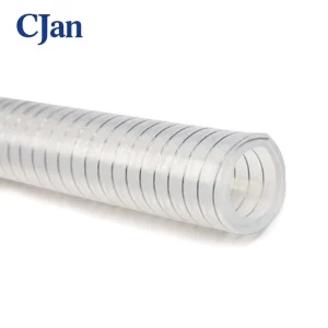 Food Grade Silicone Rubber Tube Stainless Steel Helix Reinforced Silicone Hose Transparent Tube Clear Silicone Hose
