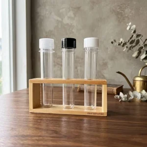 Food Grade Transparent Plastic PET Tube with Aluminum Cap for Tea Bath Salt