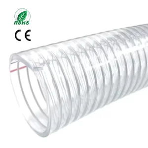 Food grade PVC Steel Wire Reinforced Transparent Hose FDA Certified Suitable for Conveying Wine Beverages and Milk