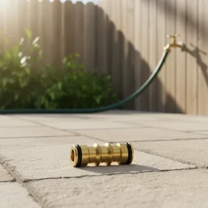 Full Copper Double-Through Nipple Connector 1/2” Car Wash Water Gun Hose Extension Two-Way Quick Connector Home Gardening
