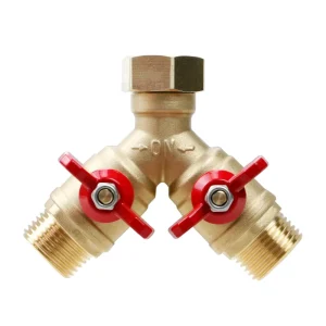 Full Port Splitter Y High Flow Hose 2 Way with Butterfly Handle