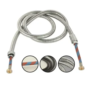 G1/2 Stainless Steel Shower Hose 1.5M/2M Flexible Braided Anti-Explosion Water Pipe Universal Bathroom Handheld Spray Head Tube