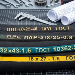 GOST 18698-79 Russian Standard Textile Hot Water Steam Hose -40C To +100C Black