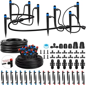 GREAT IRRIGATION Drip Irrigation Kit for Garden Quick Connect Raised Bed Watering System 150FT Drip Line Kit for Greenhouse