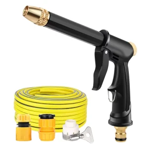 GS14 High Pressure Retractable Garden Hose Set Expandable Magic Water Pipe with 8 Pattern Spray Gun for Car Wash and Irrigation