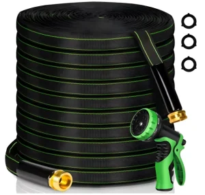 Garden Hose 100 ft Flexible Heavy Duty Outdoor Lightweight No Kink Long Non-Expandable High Pressure Flat TPU Watering Hoses