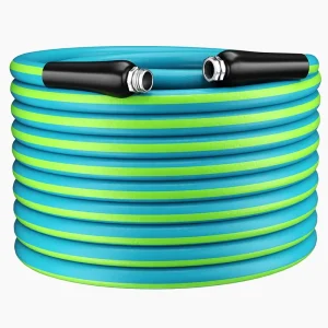 Garden Hose 100ft x 5/8″ Water Hose Heavy Duty Flexible Lightweight Hybrid Hose with Swivel Handle Male to Female Fittings